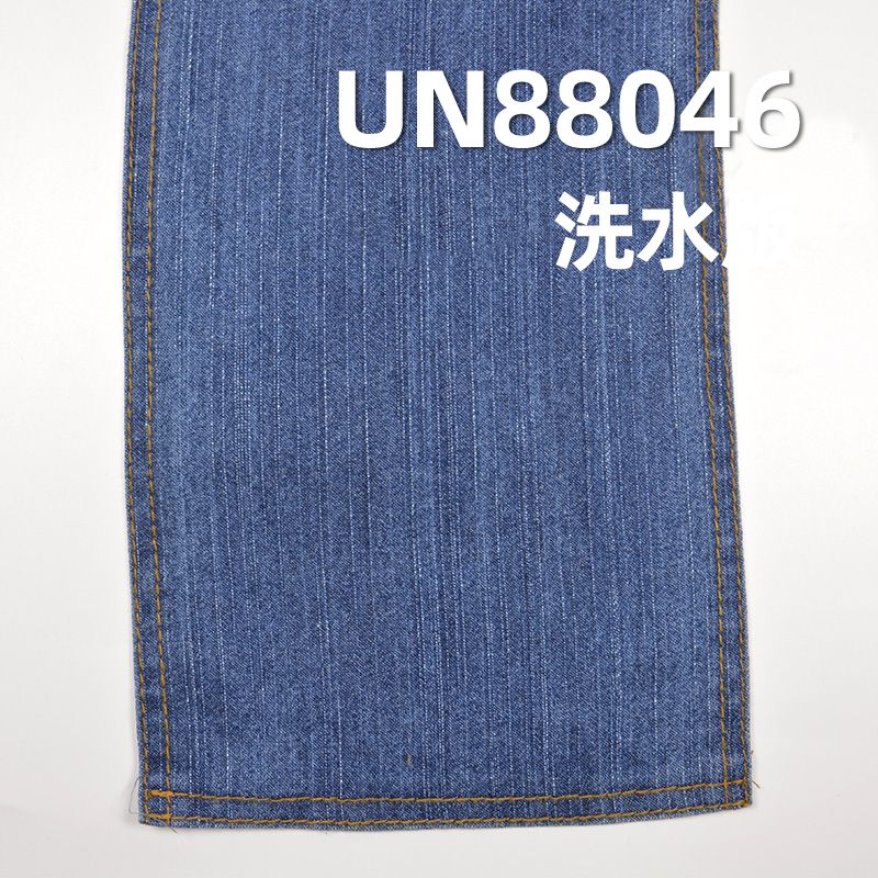 涤棉弹力竹节牛仔 9.5oz 54/55" 18%涤81.2%棉0.8%弹竹节右斜牛仔布  UN88046